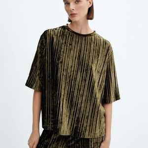 MANGO Velvet Pleated Co-Ord Set